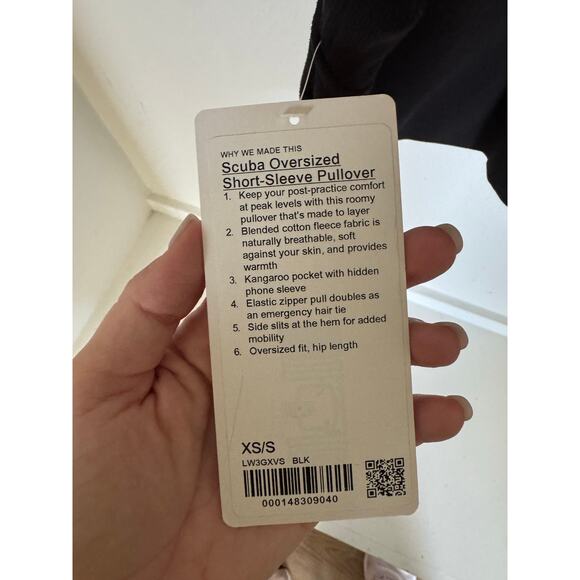 NWT Lululemon Scuba Oversized Short-Sleeve Pullover Black Size XS/S - Picture 7 of 10